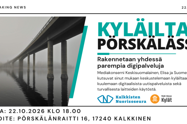 Kyläilta Pörskälässä 22.10.26 klo 18.00